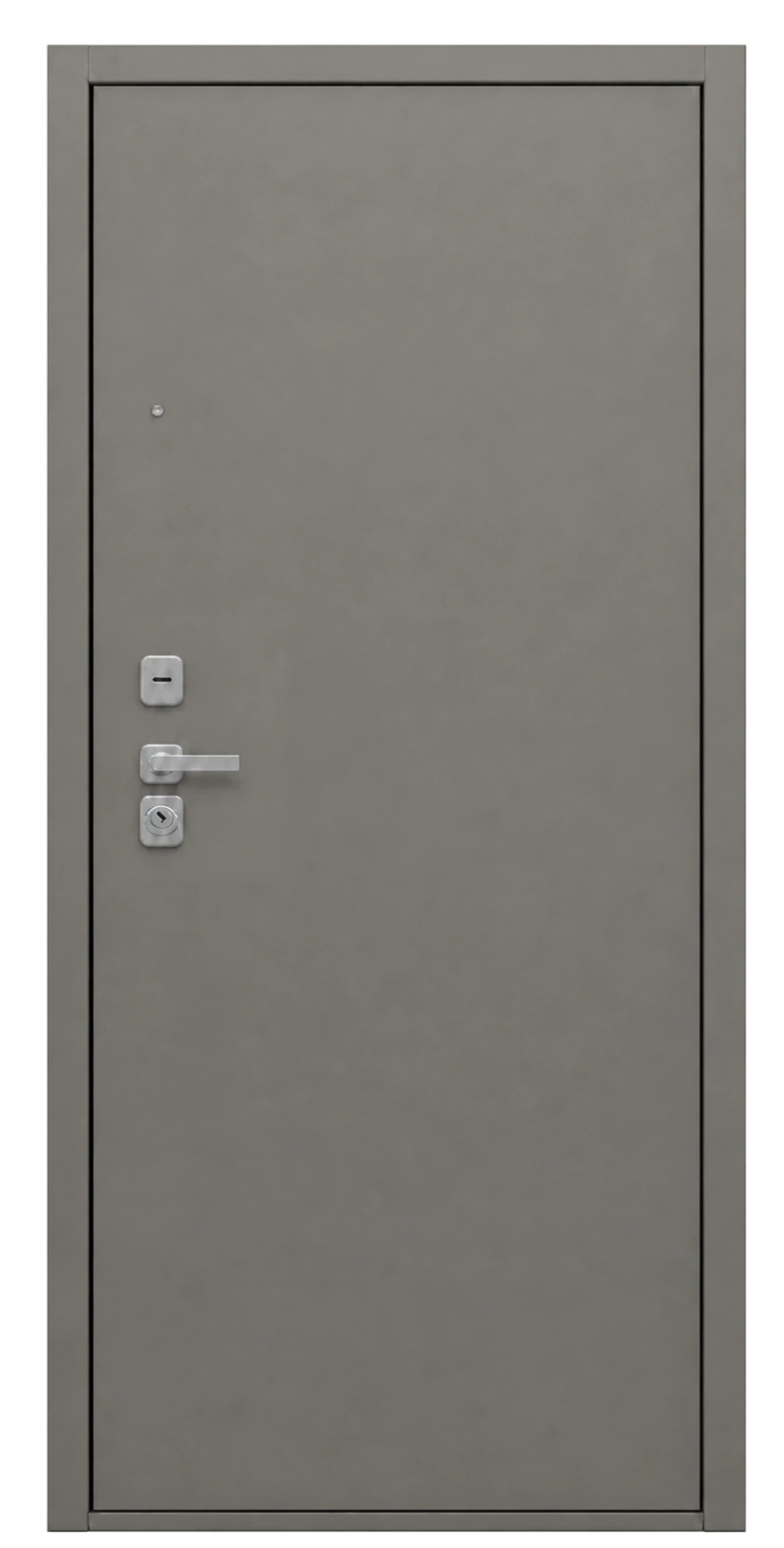 Стальная дверь «Город» с зеркалом кварцевый серый